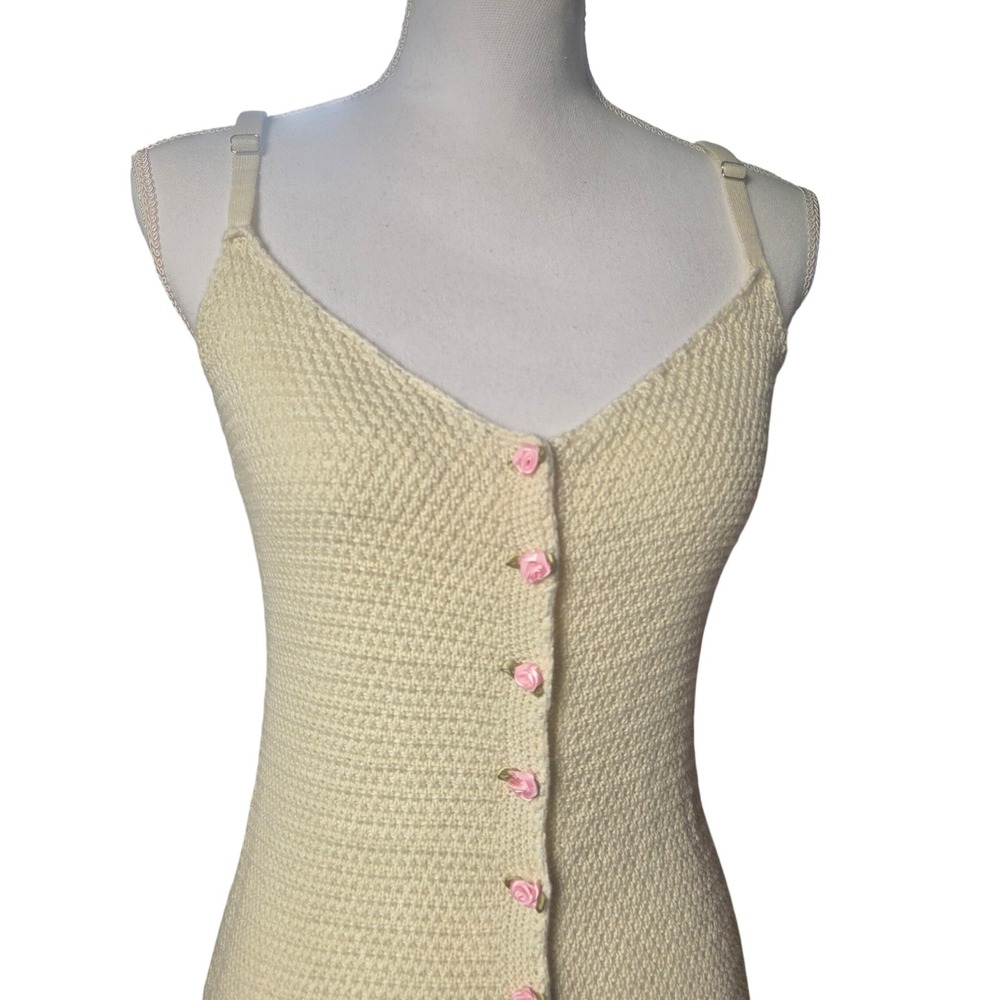 Majorelle Fawn Crochet Rosebud Mini Dress Cream Revolve Medium Coquette Bodycon